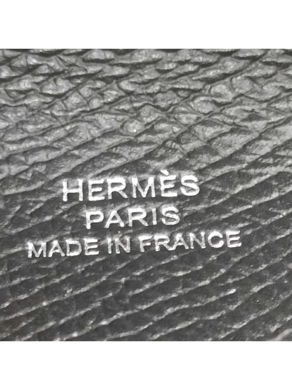 Hermes Business Card Holder Calvi Black Veau Epsom Case Silver New